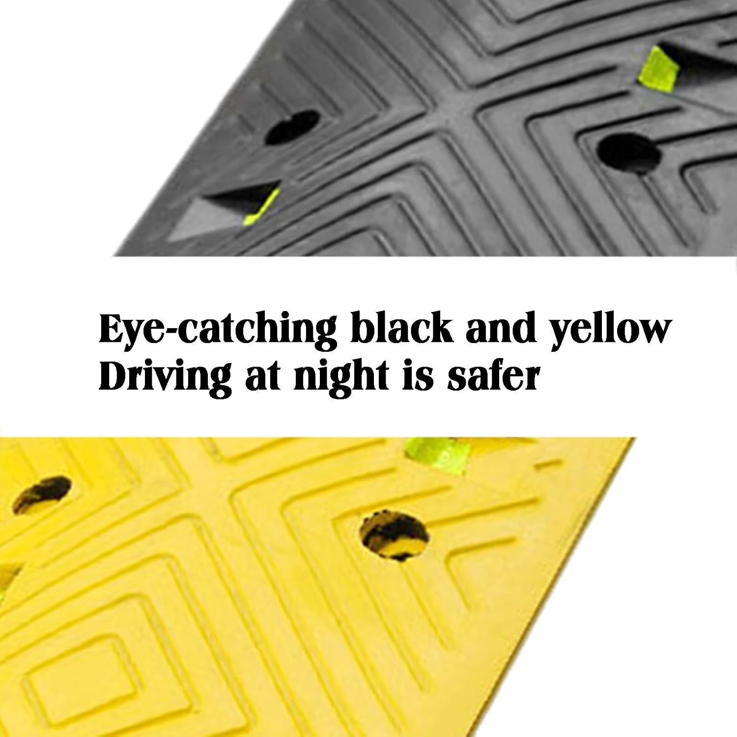 Rubber Speed Bumps,with Screws Deceleration Equipment,Wheel Stop Stoppers for Car,Truck,Trailer,and Garage,Industry