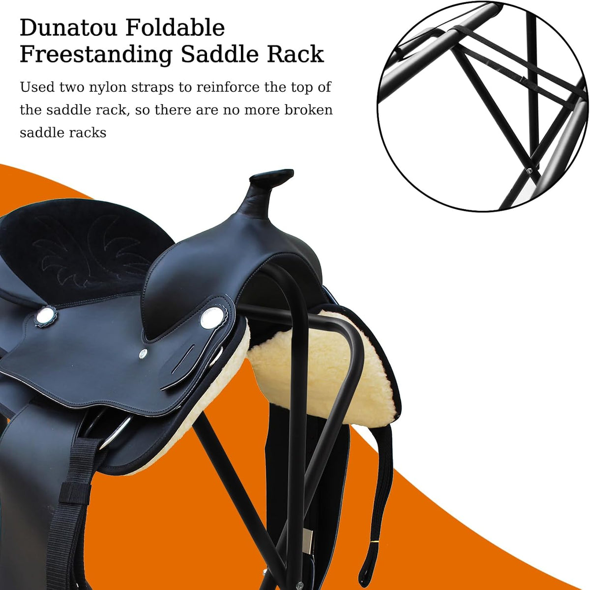 Foldable Saddle Rack with Bottom Storage Shelf – Heavy Duty Horse Saddle Stand for English & Western Saddles
