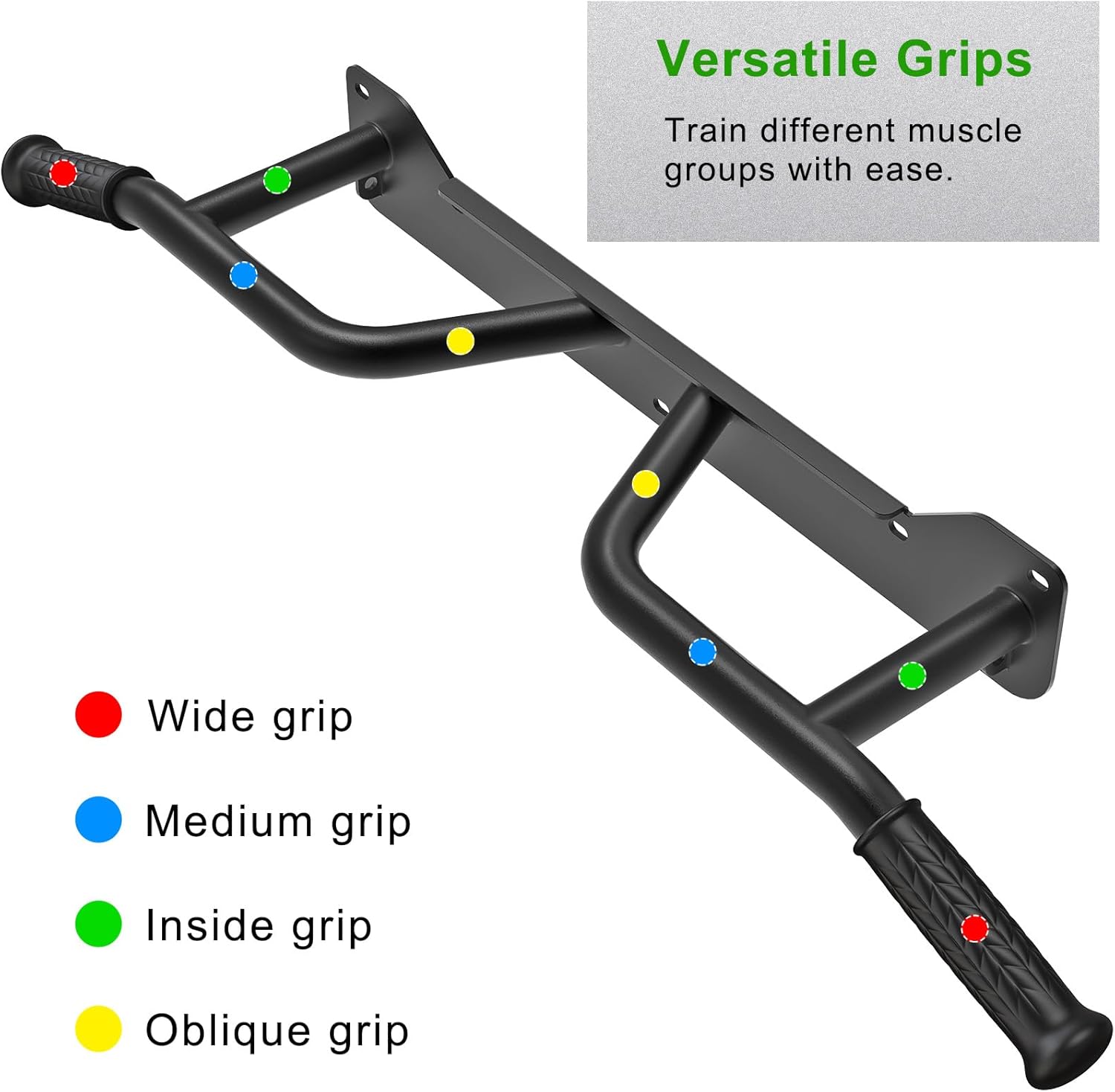 Heavy Duty Welded Pull Up Bar Wall/Joist/Ceiling Mount Chin Up Bar | Multifunctional Pull-up Bars w/Resistance Band