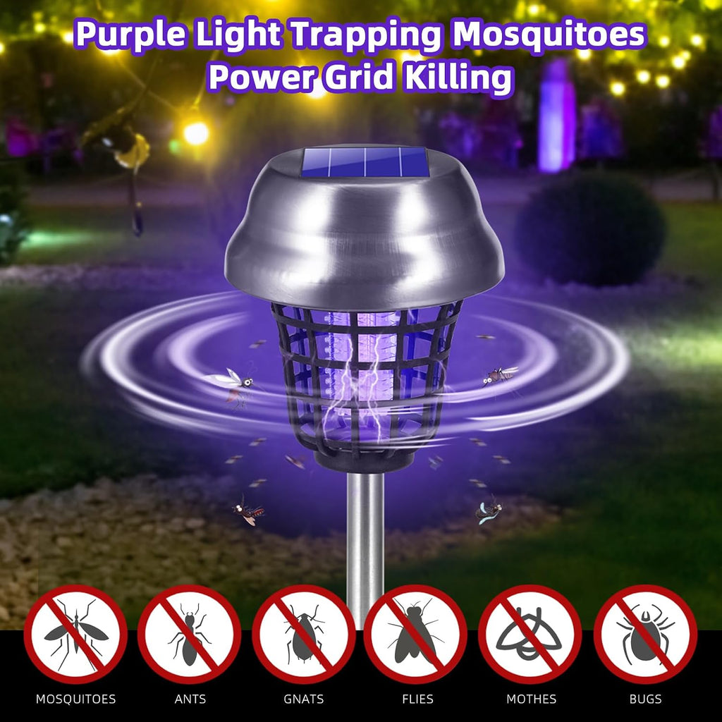2026 Solar Bug Zapper Outdoor Waterproof Mosquito Repellent Outdoor Patio Mosquito Trap & Killer for Backyard