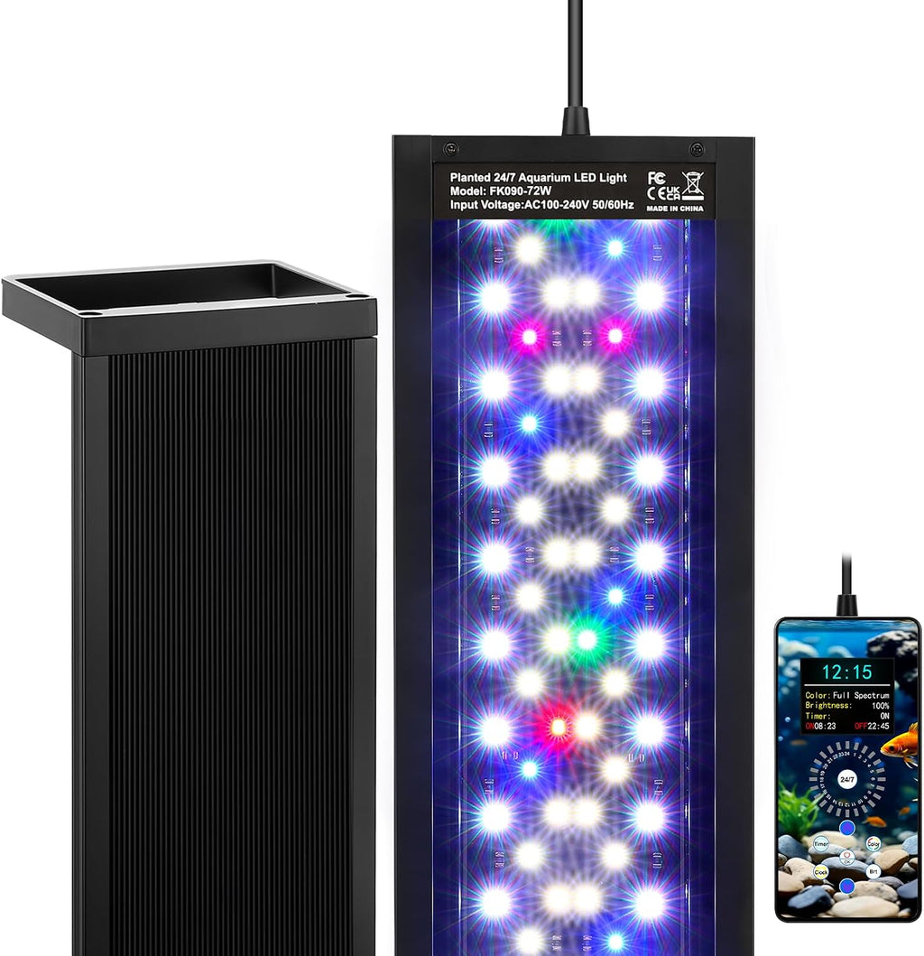 Smart LED Aquarium Light, 24/7 Full Spectrum Fish Light