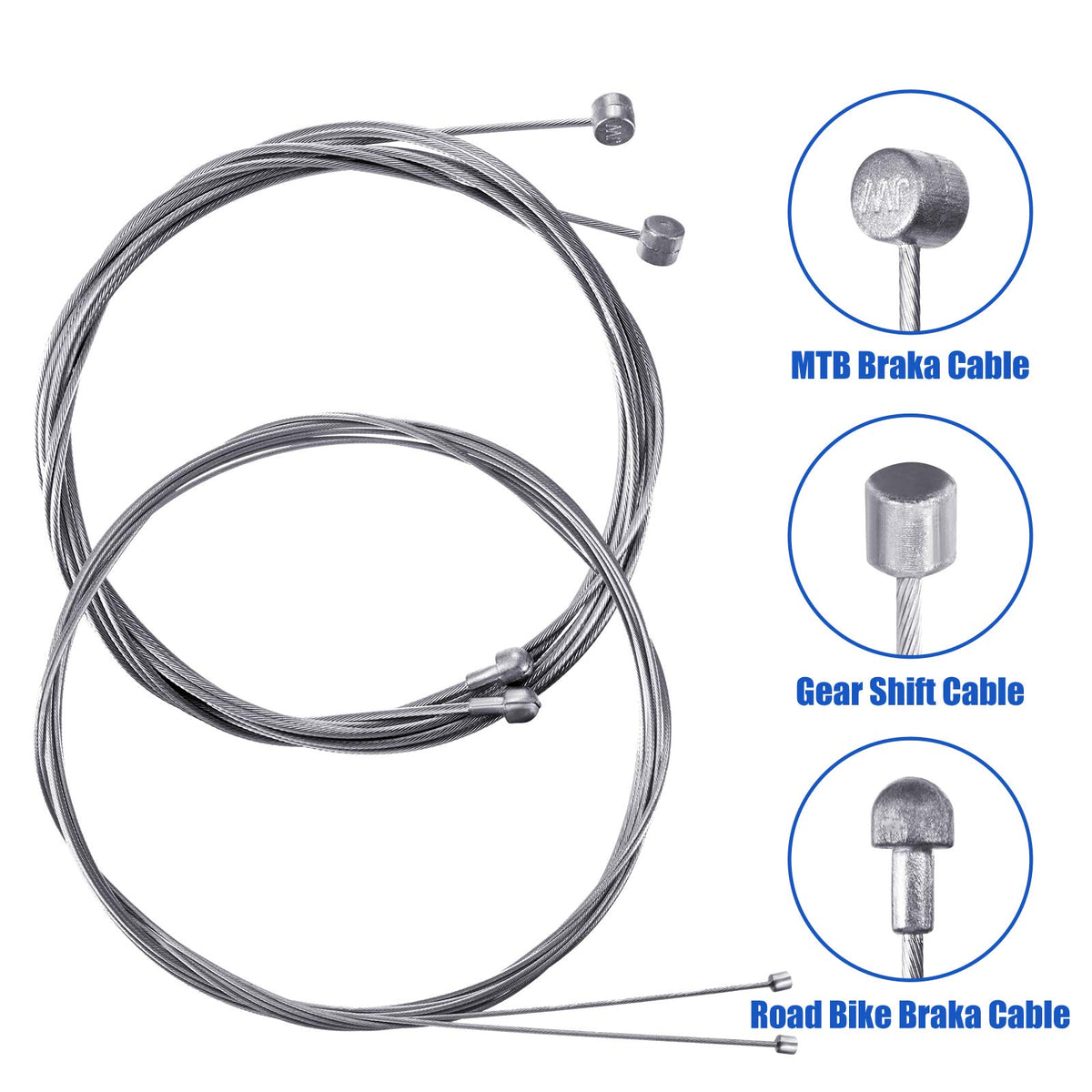 Universal Bike Brake Cable Kit Bicycle Cable Housing Set, Blue