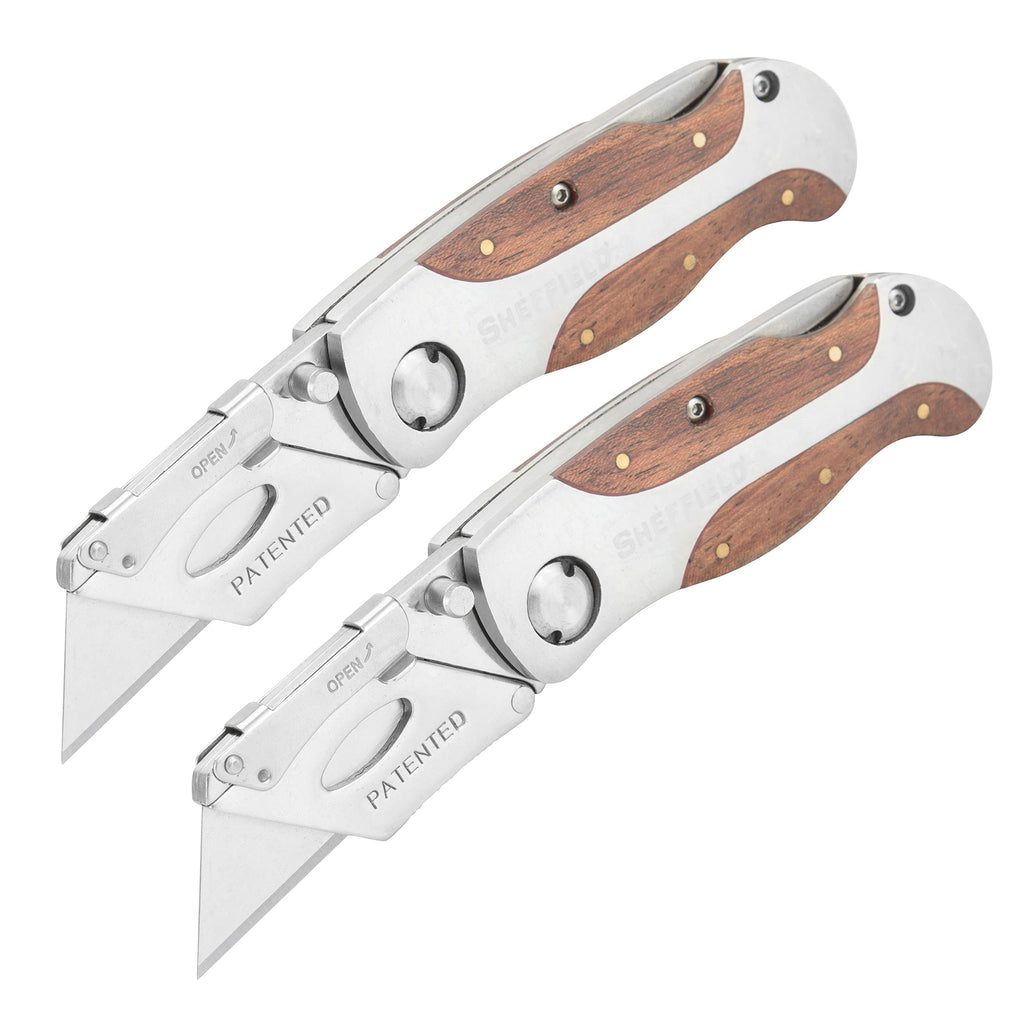 12525 Folding Utility Knife with Premium Hardwood Handle Design