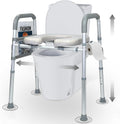Raised Toilet Seat with Handles, Toilet Seat Risers for Seniors Width and Height Adjustable Raised Toilet Seat with