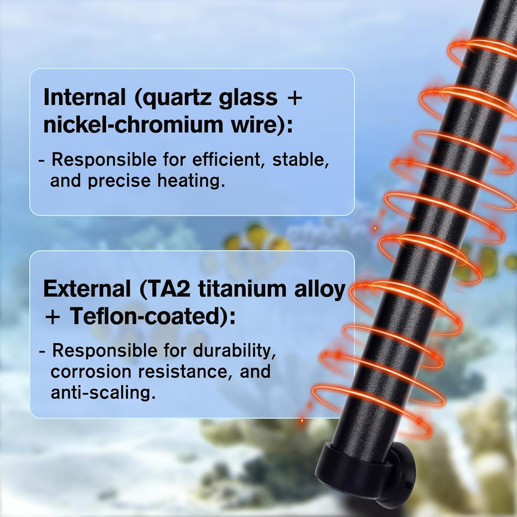 Aquarium Heater,Submersible Fish Tank Heater with External Digital Display, Including Overheat & Leakage Protection