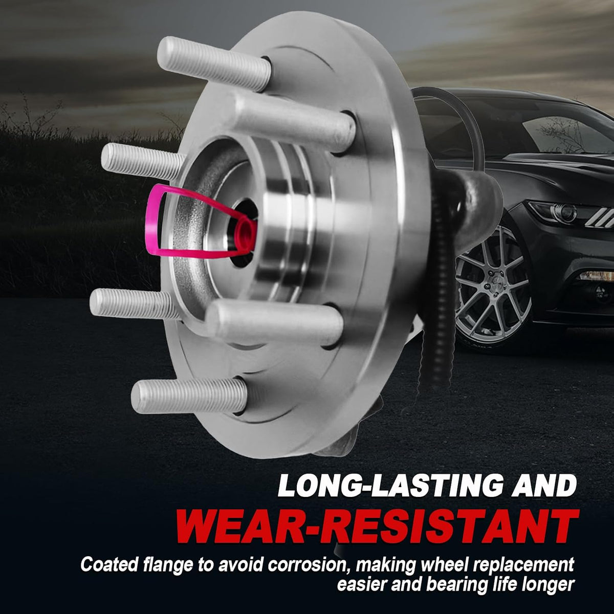 Pair 515169 4WD Front Wheel Bearing Hub Assembly Compatible with Ford F-150 2015 2016 2017 (2.7L 3.5L 5L Engines), 4x4 Hub Bearing Kit for Ford F150 2015-2017, 6 Lugs w/ABS