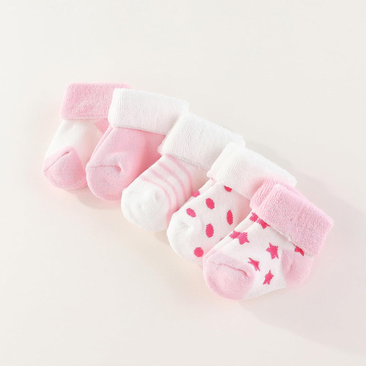 Newborn Baby Hats Mittens and Socks Set Cotton Beanie 0-6 Months