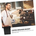 Black Plastic Coffee Grounds Knock Box for Espresso Machine, Space Saving
