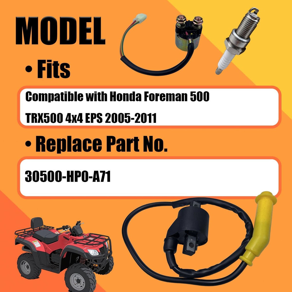 Ignition Coil For Honda Foreman 500 TRX500 4x4 EPS 2005-2011