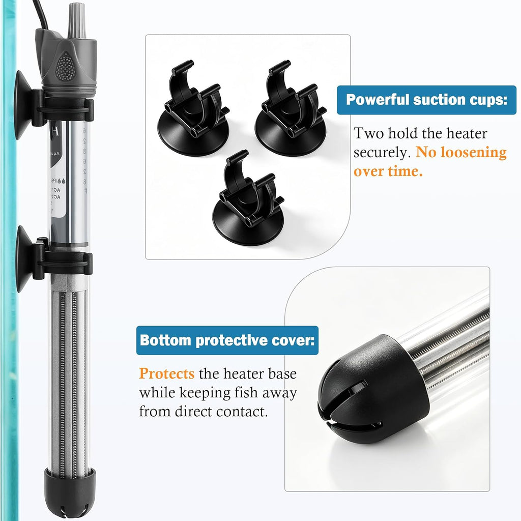 300W Adjustable Aquarium Heater, Submersible Fish Tank Heater Thermostat with Suction Cups for 45-65Gal