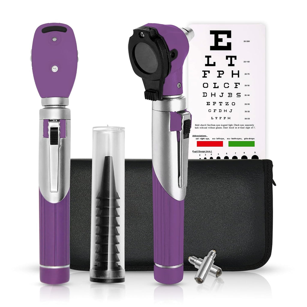 Multi-Function 2 in 1 Otoscope Set - Otoscope/Ophthalmoscope for Ear & Eye Examination - Professional Kit for Home