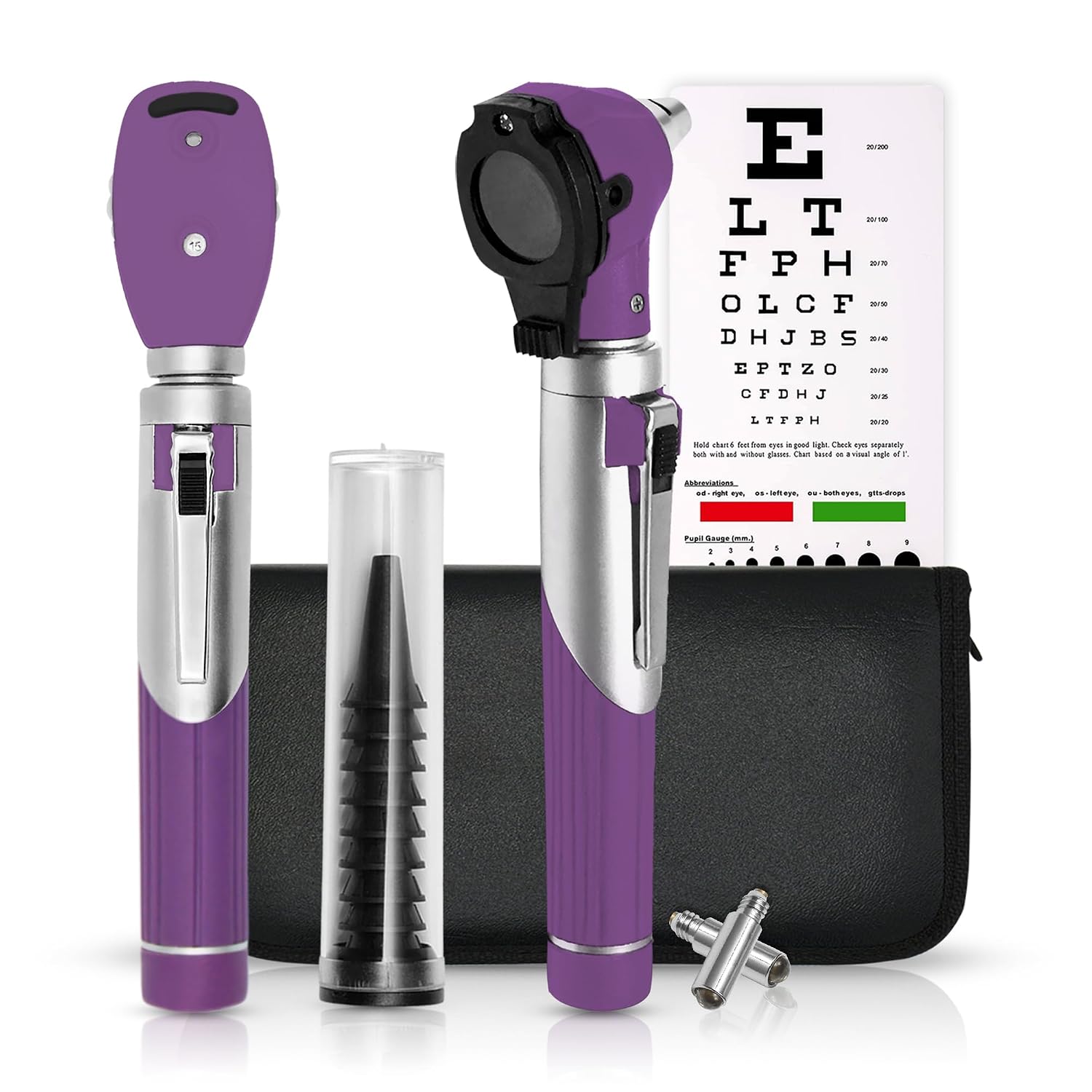 Multi-Function 2 in 1 Otoscope Set - Otoscope/Ophthalmoscope for Ear & Eye Examination - Professional Kit for Home