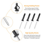 3/16"x1" Black Tri-Fold Kayak Rivets -120Pcs, Exploding Aluminum Pop Rivets