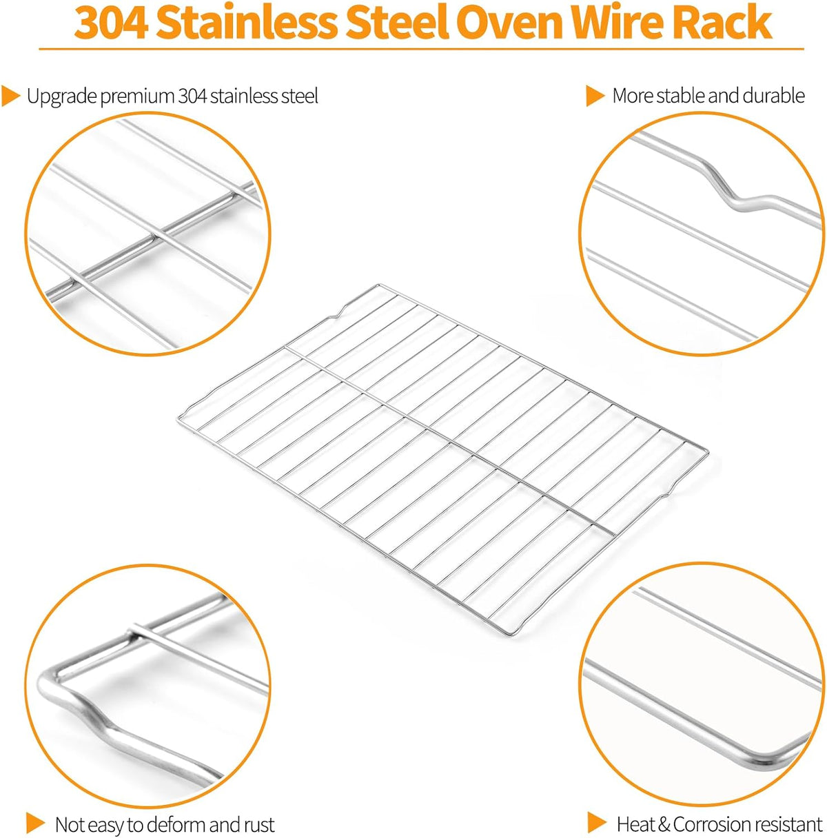Upgraded WB48X20249 Oven Rack Replacement Parts for GE Stove Oven Parts, 23.7" x 16" Rack-flat for GE Range Oven Parts 304 Stainless Steel Oven Wire Rack Hotpoint Stove Parts Oven Rack Shelf