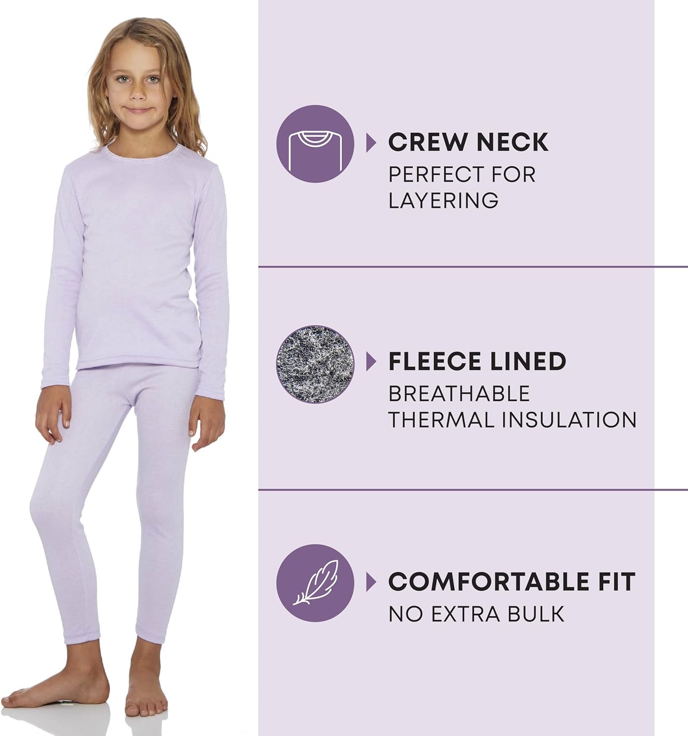 Thermal Underwear for Kids, Girls Thermals Long Johns Underwear, Base Layer for Cold weather/skiing