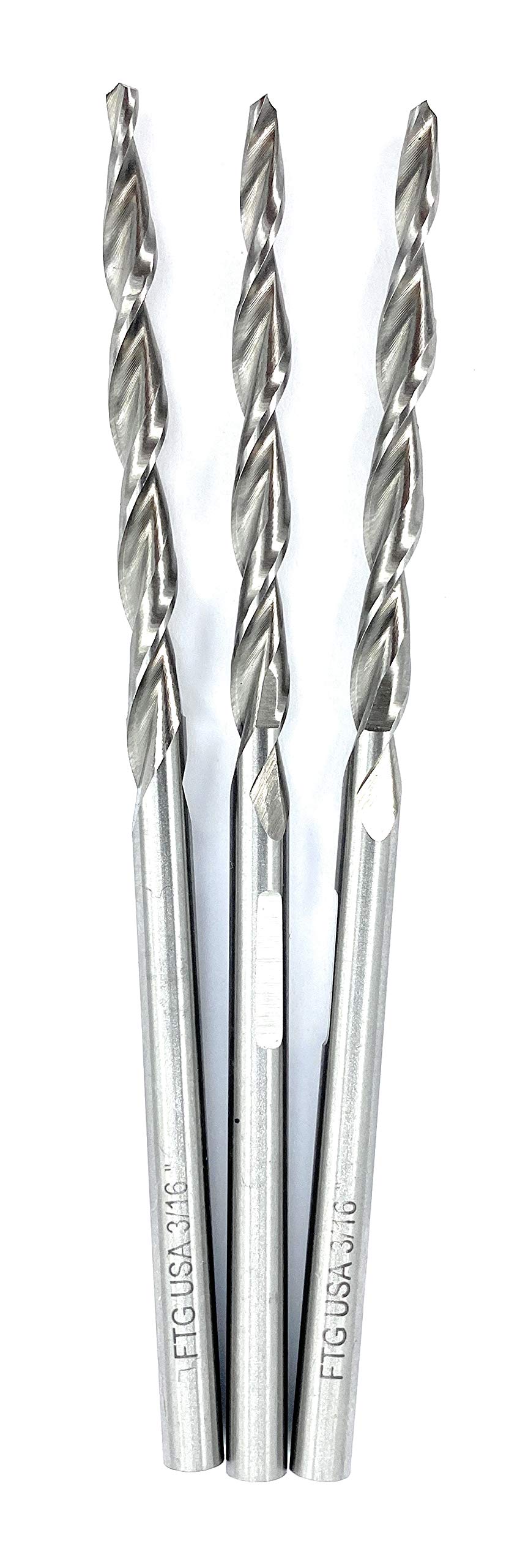 FTG USA 3 Pc #10 3/16" Replacement Tapered Drill Bit Only All Same Size Set