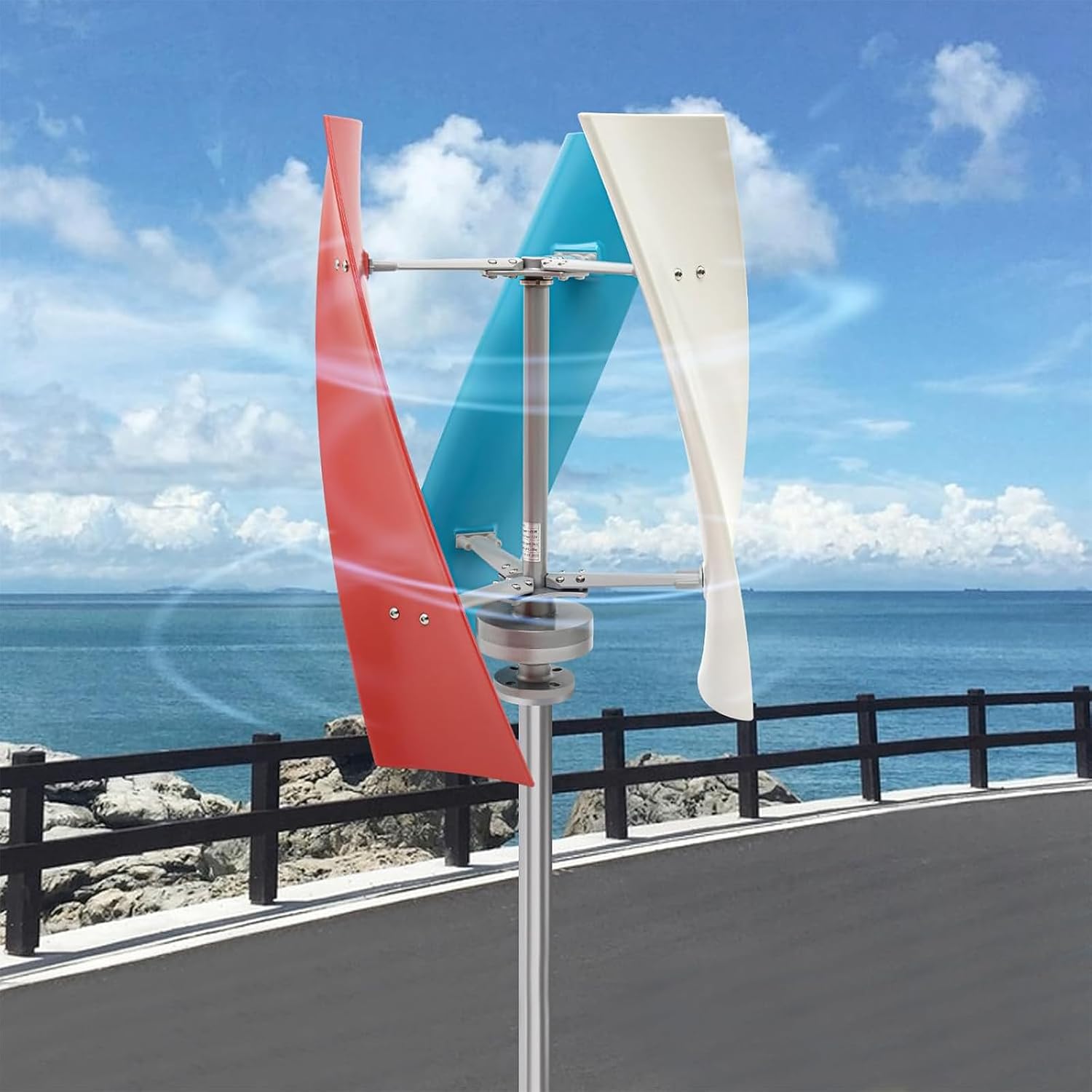 Vertical Wind Turbine 10000W, 3 Phase AC Permanent Magnet Generator for Home Street Lighting with MPPT Controller, 3