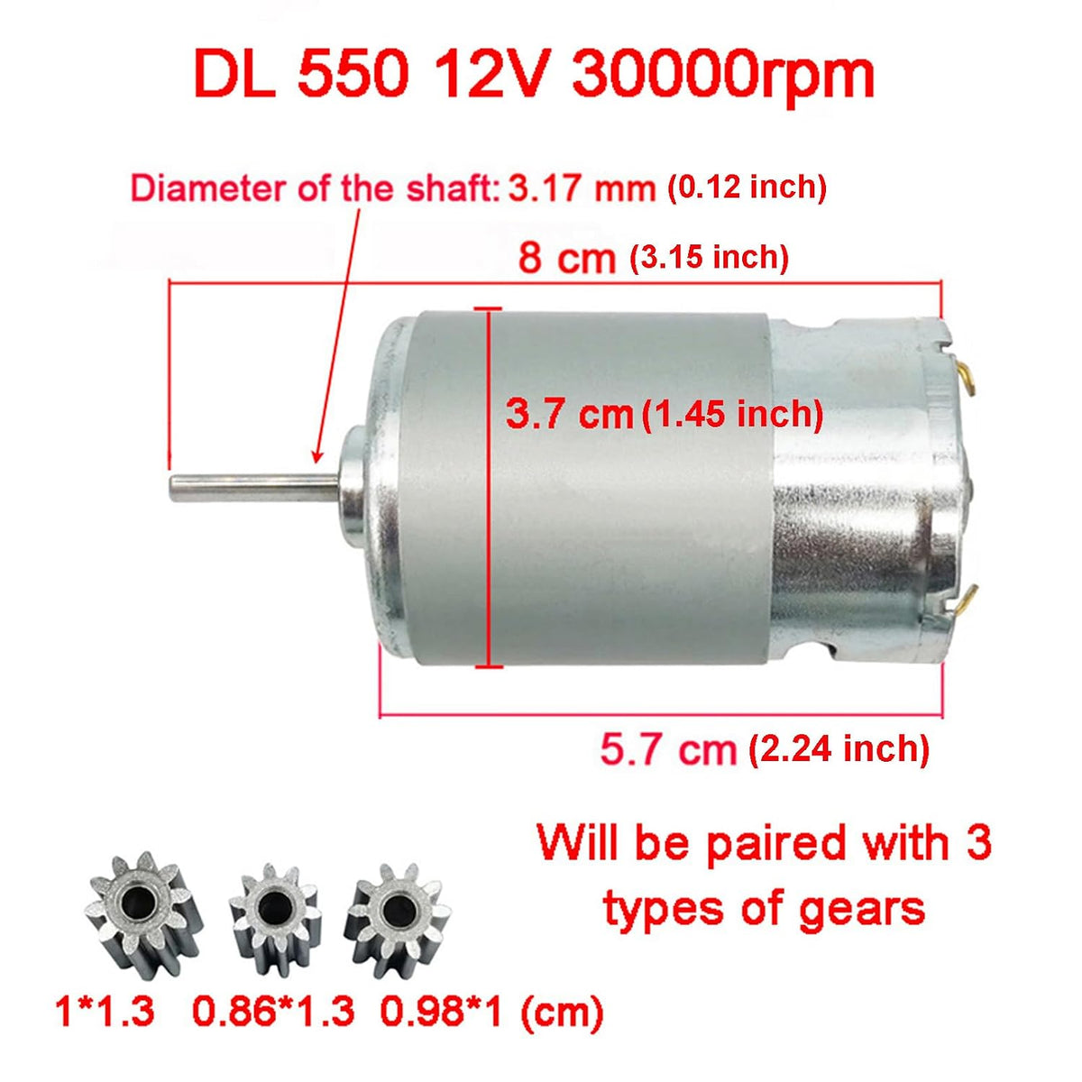 DC 12V 30000RPM 550 Motor Drive Engine High Torque for Ride On Power Wheels