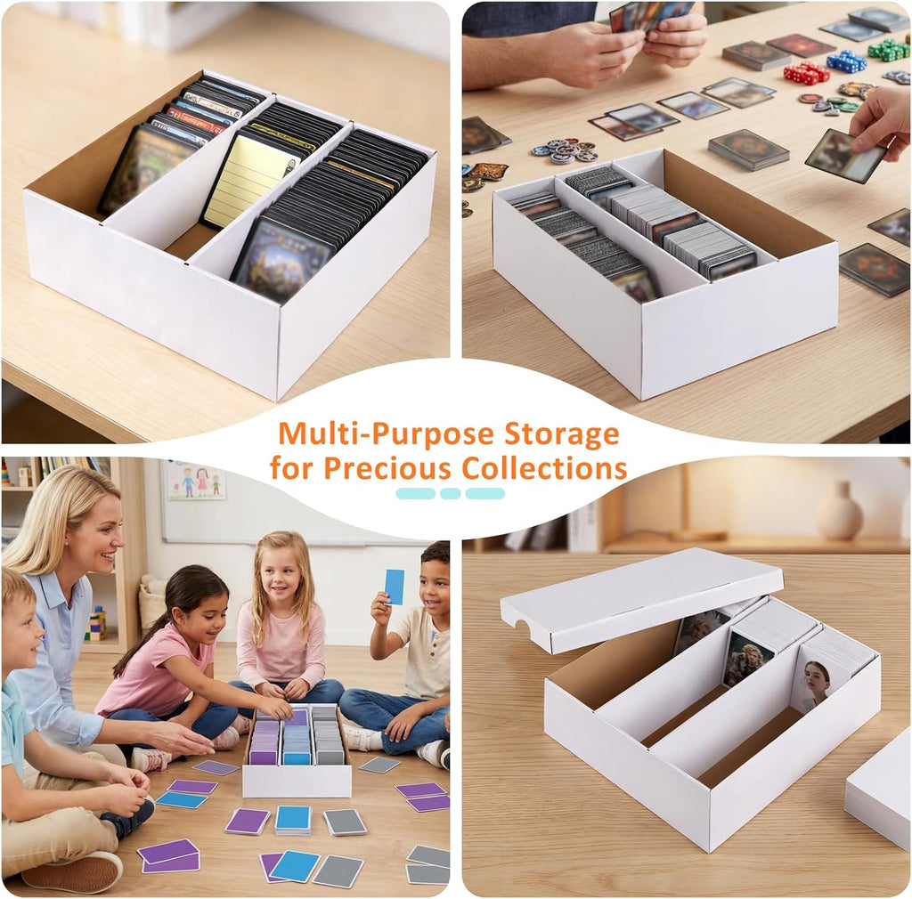 Card Storage Box,3 Rows about 2400 Count Collector Cards Box with Divider,Trading Card Storage Box for TCG/Mtg/Sports