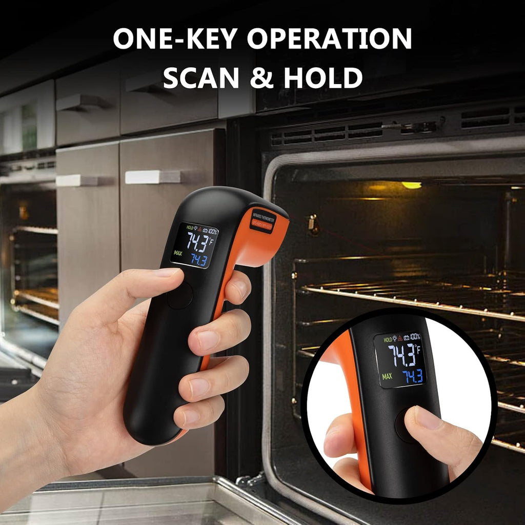 Rechargeable Infrared Thermometer Gun for Cooking, Laser Temperature Gun