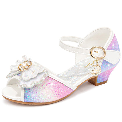Girls Dress Shoes Princess Shoes for 5-6 Year Old Girls Heels Size 3 Sparkle Little Girl High Heels Sandals for Kids