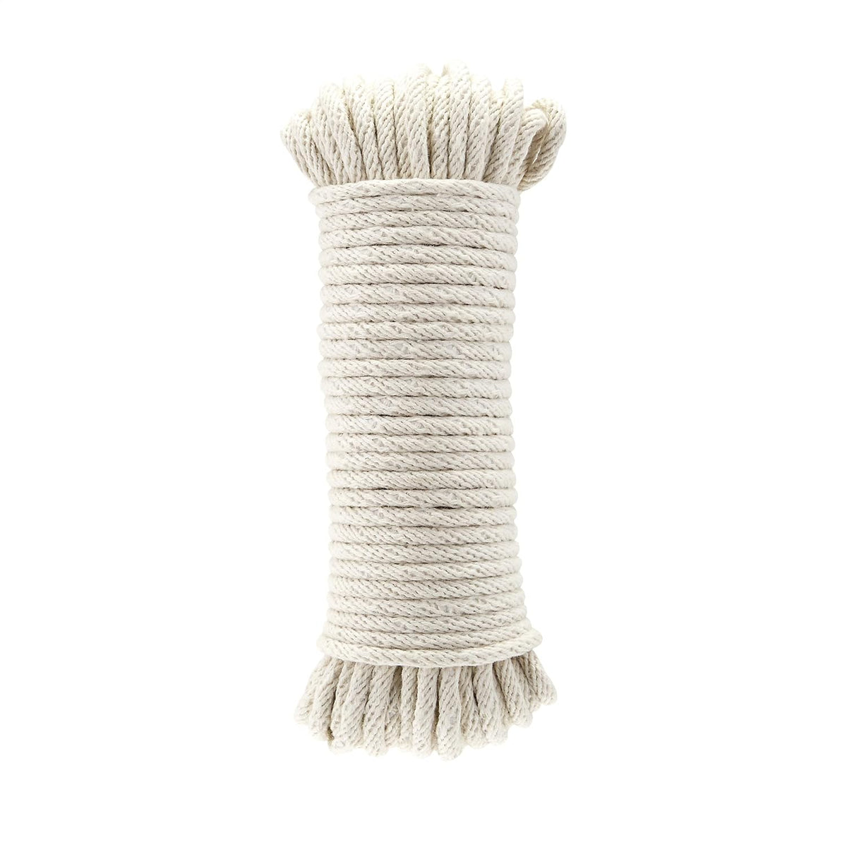 Cotton Braided Rope, All-Purpose, Clothesline, 0.47cm x 15.24 m (4.5mm x 15m), Off White