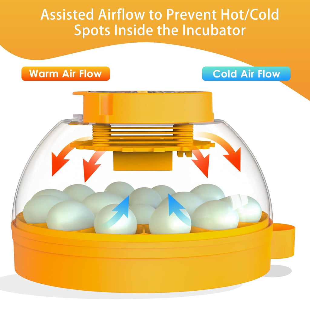 16 Duck Eggs Incubator with Phone App, Automatic Incubator with Custom Mode
