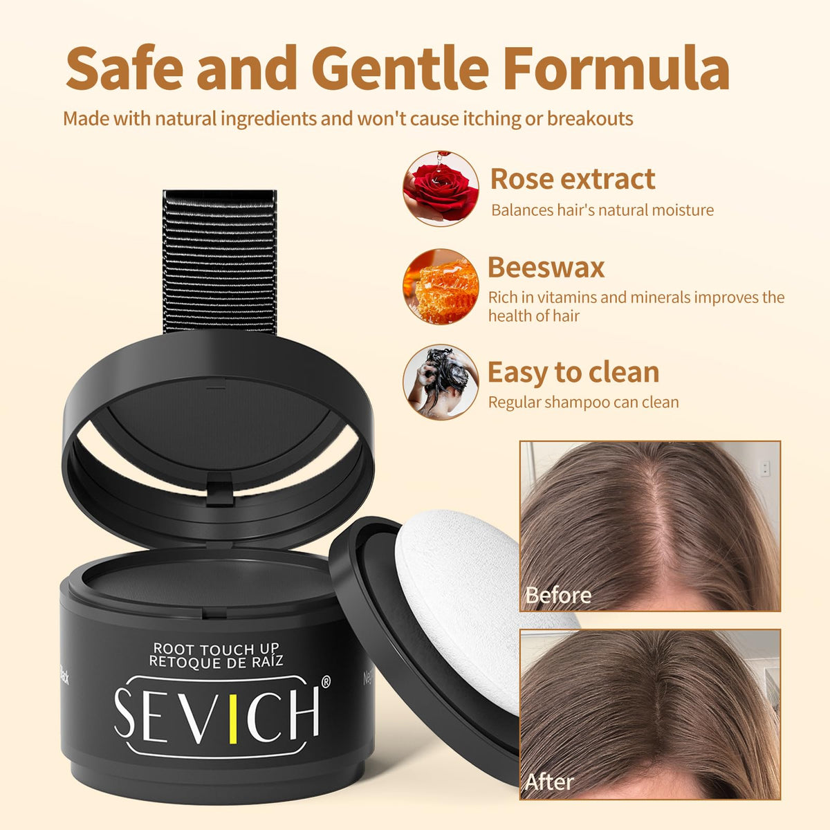 Hairline Powder, Gray Root Touch Up, Sweatproof, Medium Brown