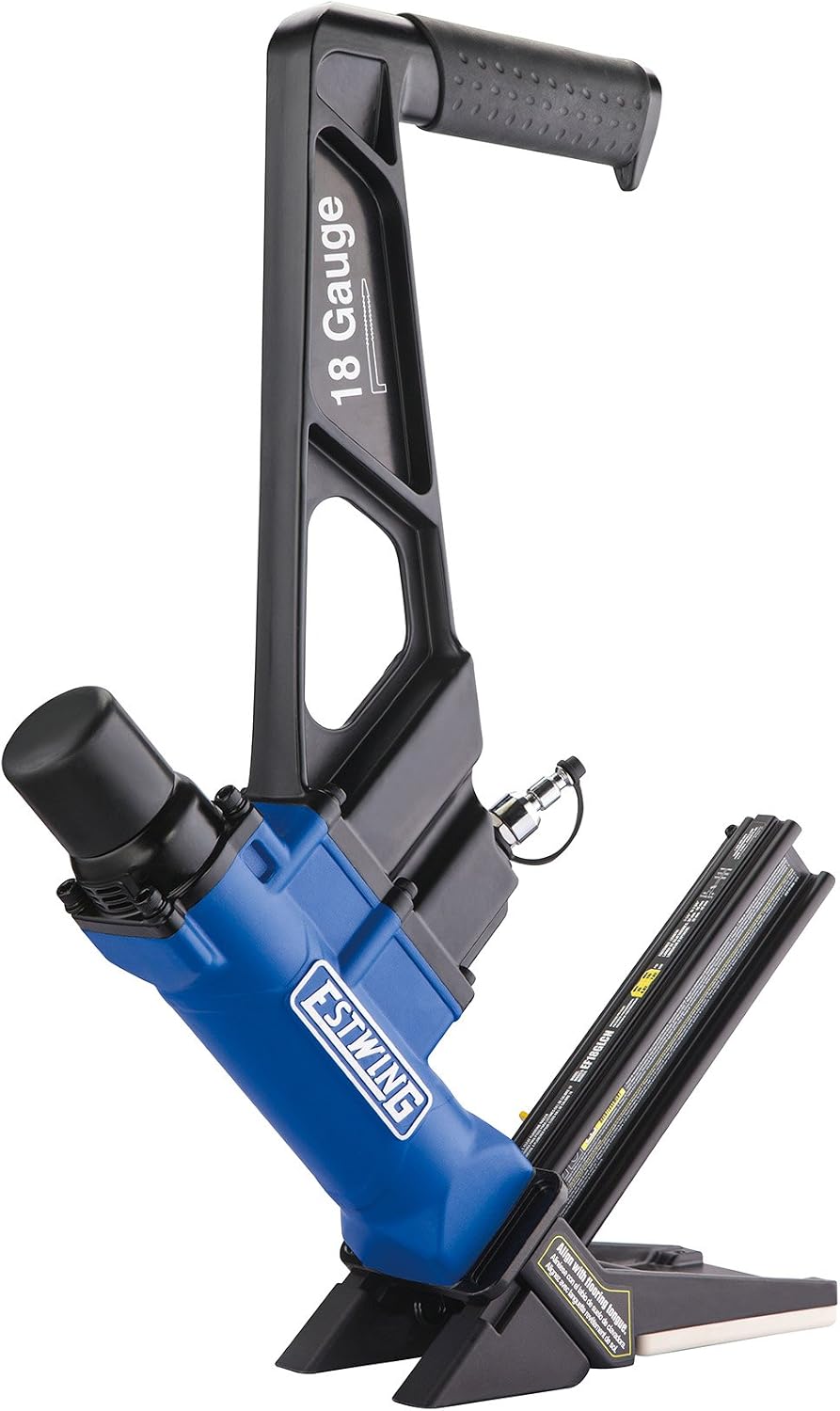 EF18GLCN Pneumatic 18-Gauge 1-3/4" L-Cleat Flooring Nailer Ergonomic and Lightweight Nail Gun with No-Mar Baseplates