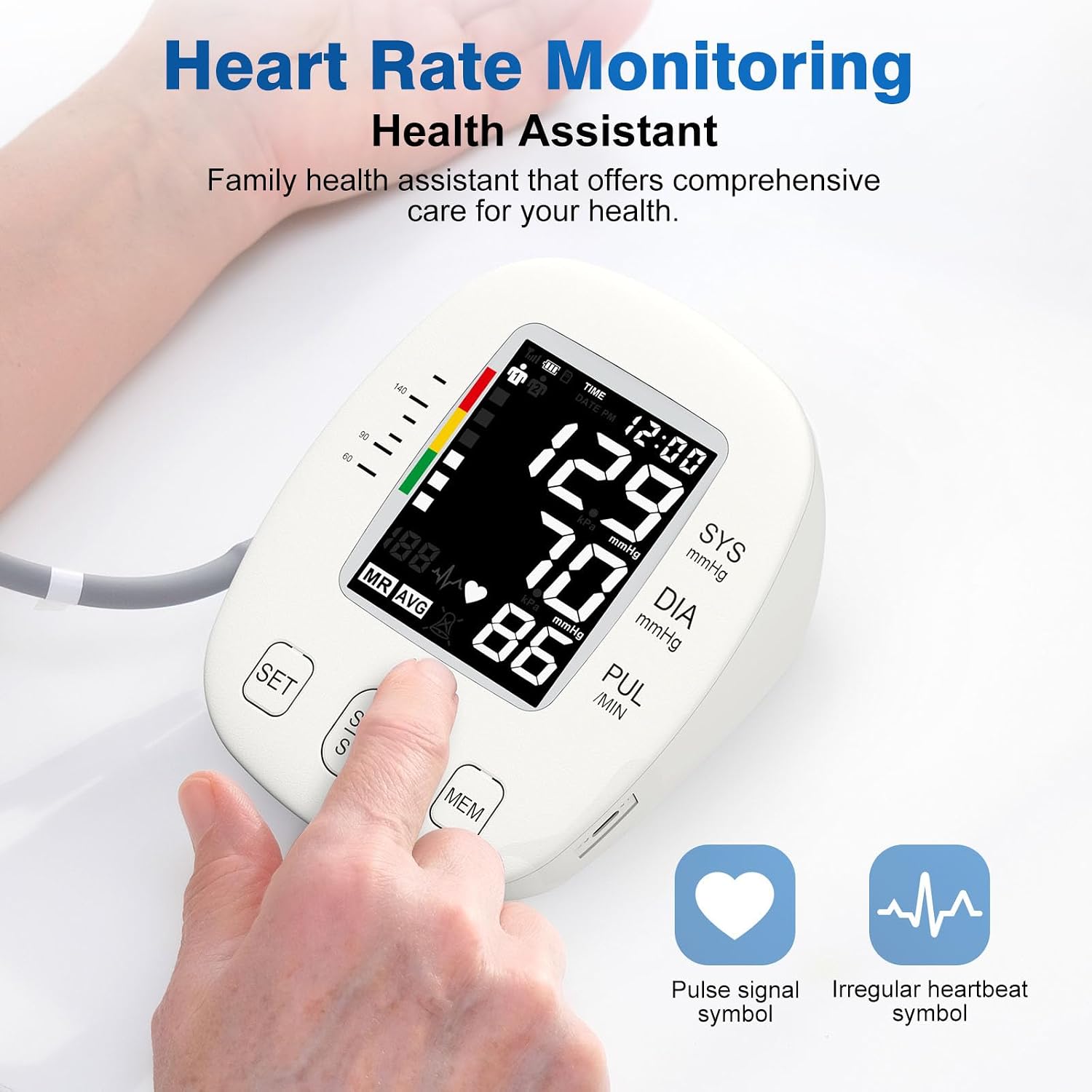 Blood Pressure Monitors for Home use, Automatic Digital BP Machine, Adjustable Upper-Arm Blood Pressure Cuff(8.7''