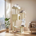 44 Inch Cat Tree Tower, Cat Climbing Tower with Natural Sisal Scratching Posts, Hammock, Pet Condo for Indoor Cats