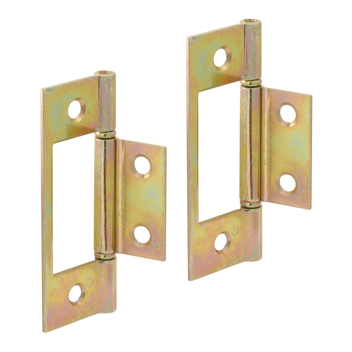N 6656 Bi-Fold Door Hinges, Non-Mortise Style, Brass Plated (2 Pack)