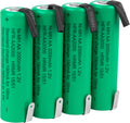 AA 1.2V NiMH 2000mAh Flat Top Rechargeable AA Batteries with Tabs, 4 Pack