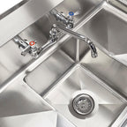 1 Compartment Commercial Sink - 38 x 22 in. Overall with Left & Right Drainboards - 14 x 16 x 11 in. Bowl - NSF