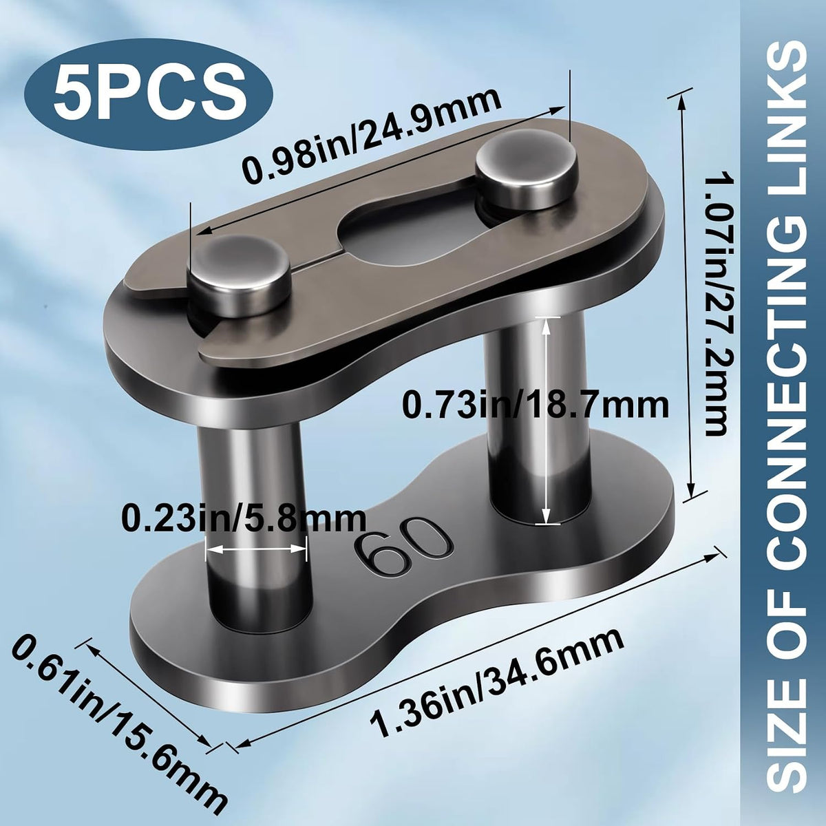 5pcs #60 Roller Chain Connecting Links