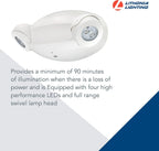 Lithonia Lighting Quantum Emergency Light, 2 Aimable Lamp Heads, 120/277V