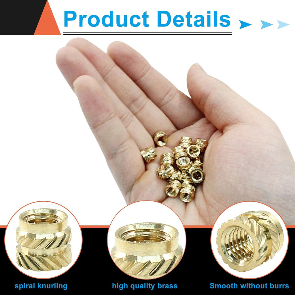 50 Pcs M5x6x7 Threaded Inserts, Heat Set for 3D Printing
