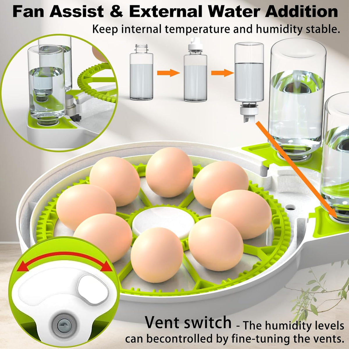 8-30 Egg Incubators for Hatching Eggs, Chicken Egg Incubator with Automatic Egg Turning, Temperature Control &