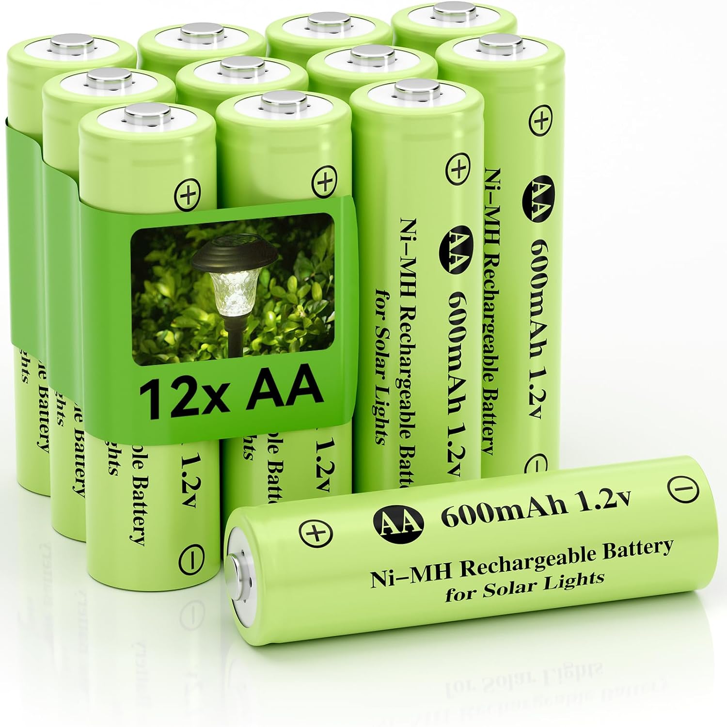 Ni-MH AA 1.2v 600mAh Rechargeable Battery for Solar Light | Double A 1.2V Solar Battery Pre-Charged, Low Self