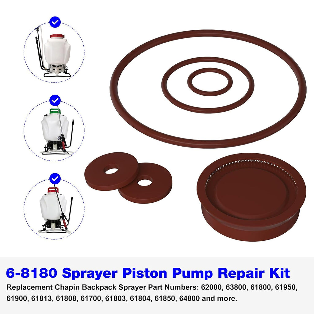 6-8180 Sprayer Piston Pump Repair Kit Fits Chapin Sprayers Seal Gasket