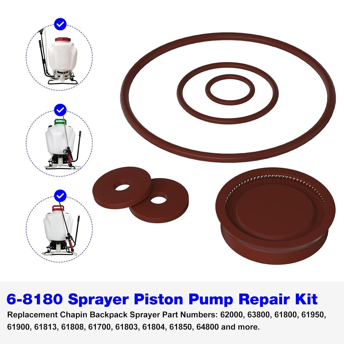 6-8180 Sprayer Piston Pump Repair Kit Fits Chapin Sprayers Seal Gasket