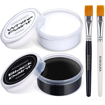 Blank in the Dark Black + White Oil Face Body Paint Set, Large Capacity Professional Paint Palette Kit with Brushes