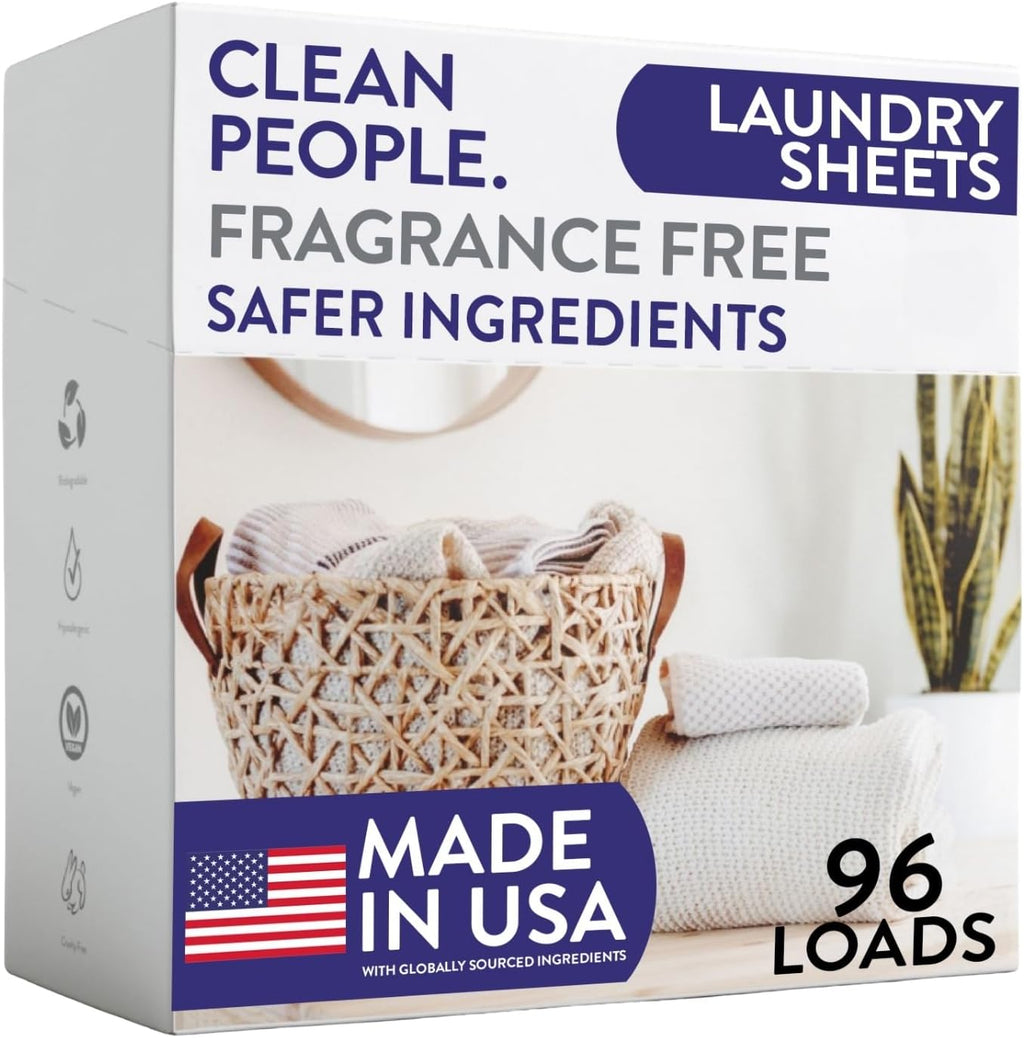 Fragrance Free Laundry Detergent Sheets - Laundry Soap - Ultra Concentrated, Recyclable Packaging, Stain Fighting