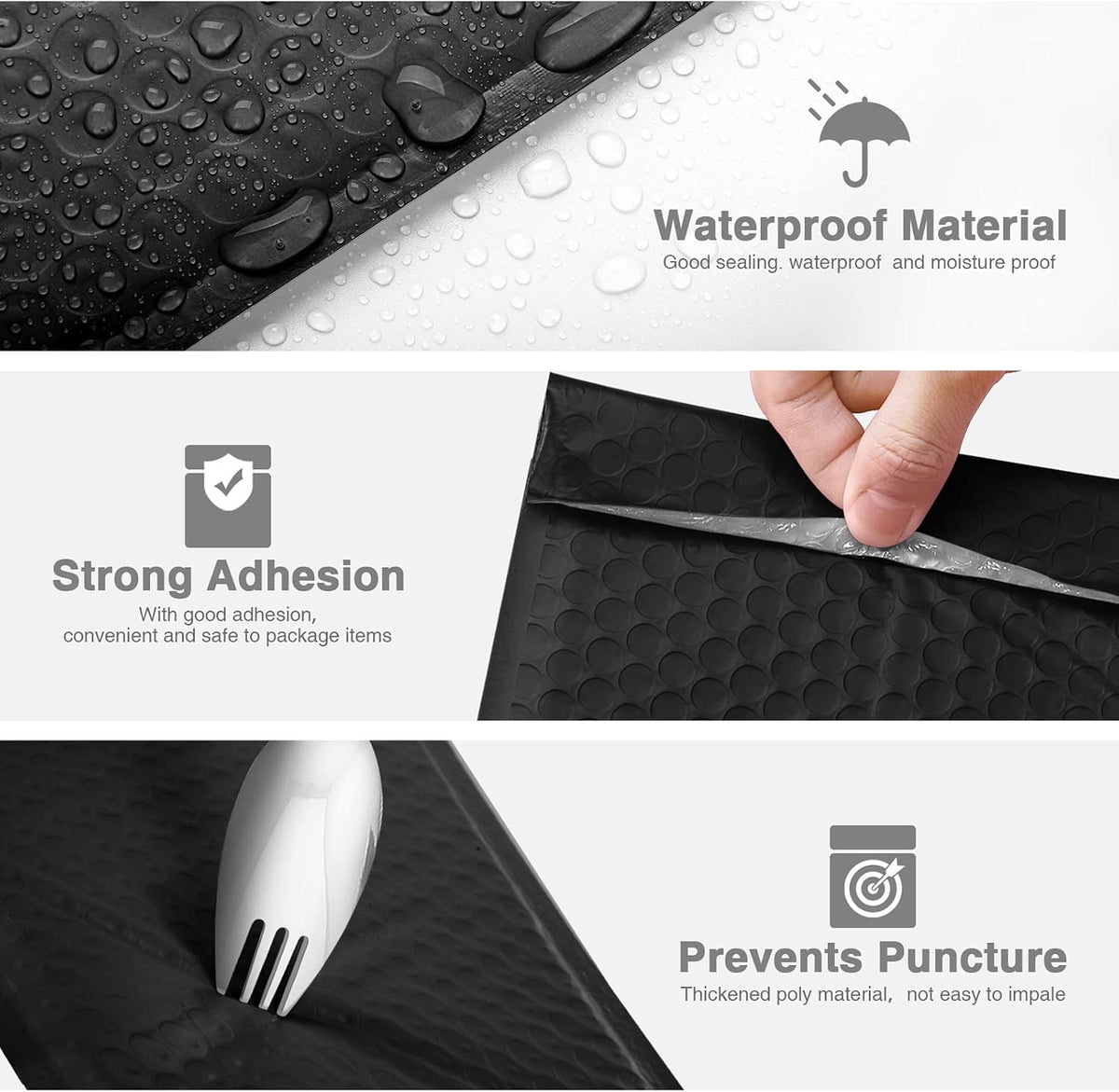 Bubble Mailers 6x10 Inch 100 Pack Black Opaque Padded Envelopes