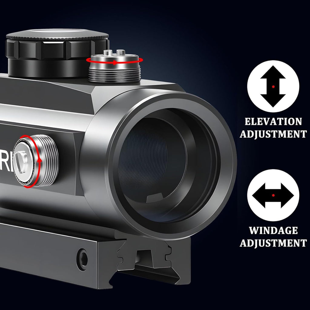 Red Dot 1x40mm, Reflex Red/Green Dot Sight Riflescope, 4 MOA Reticle, Compatible with 20mm Picatinny/Weaver and 11mm