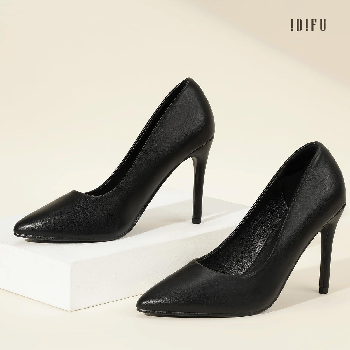 Women's Black Stiletto High Heels Closed Pointed Toe Pumps