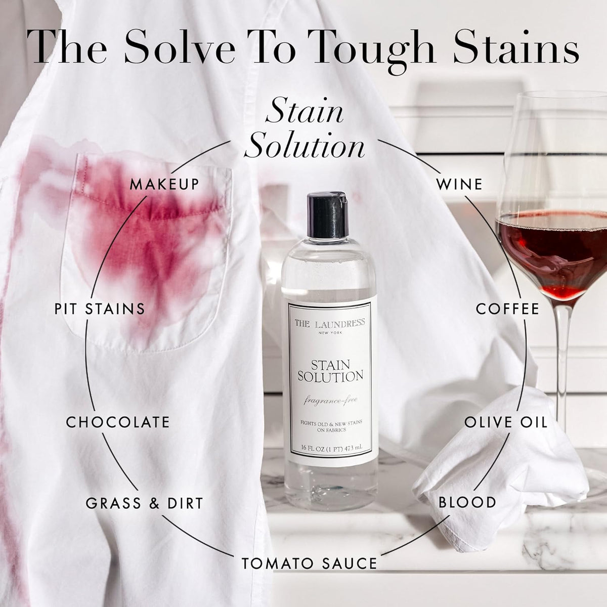 Stain Solution, Fragrance-Free Laundry Stain Remover 16 Fl Oz
