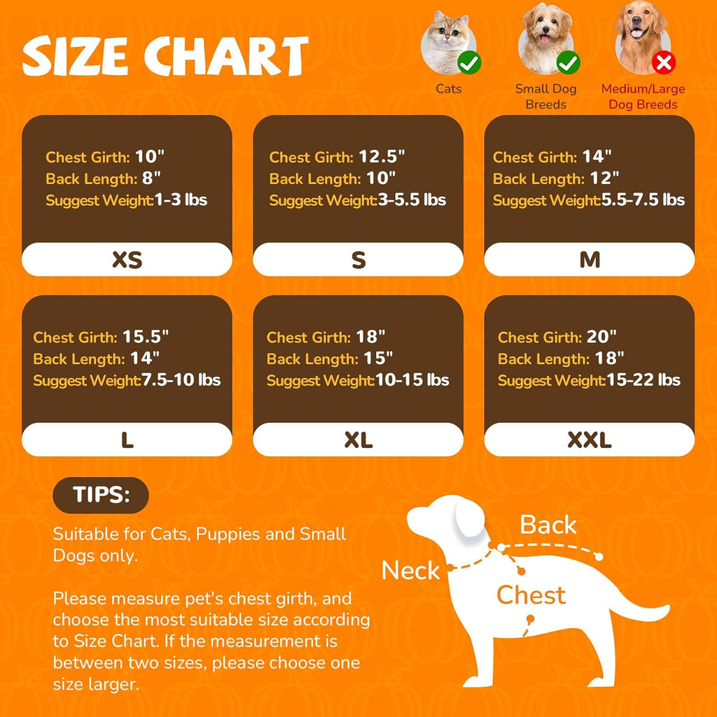 Dog Halloween Sweater Soft Fleece Puppy Cat Fall Winter Clothes Cute Pumpkin Halloween Dog Costumes with Sleeves