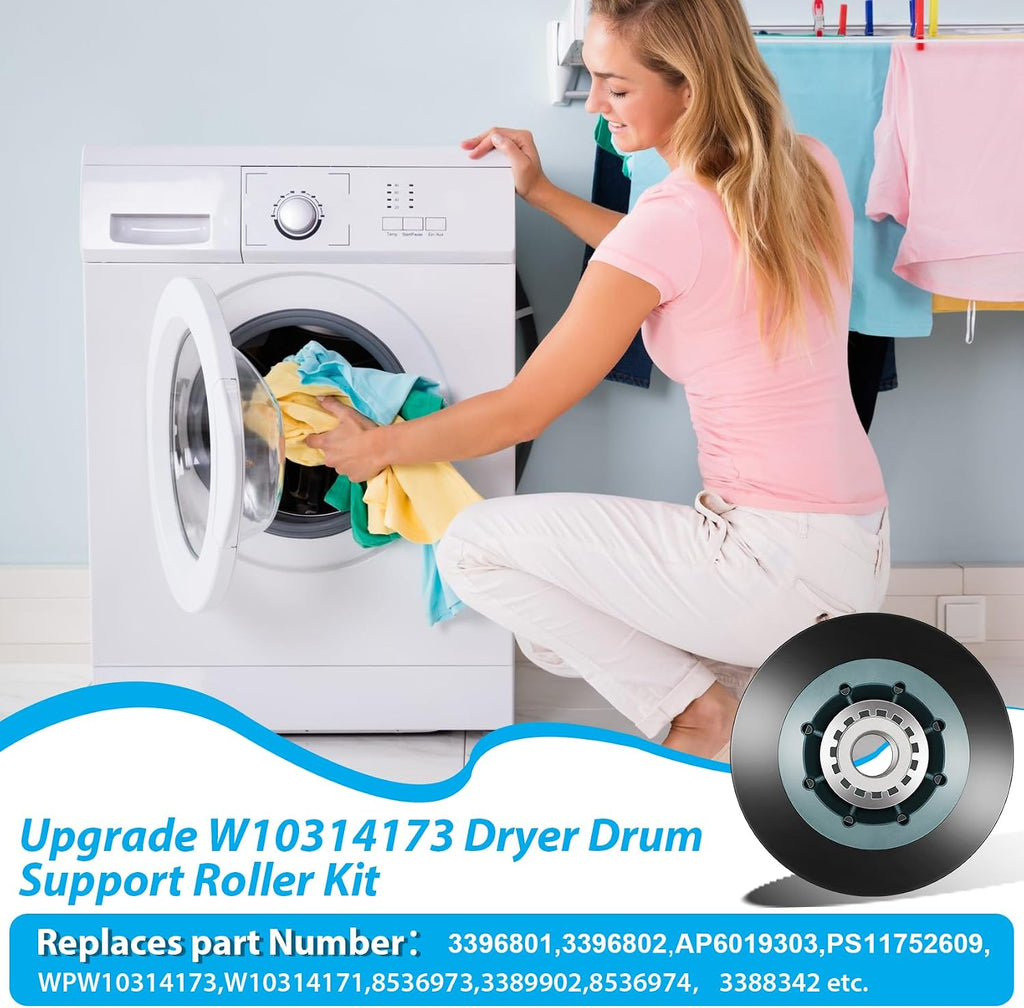 WPW10314173 W10314173 Dryer Drum Support Roller Kit