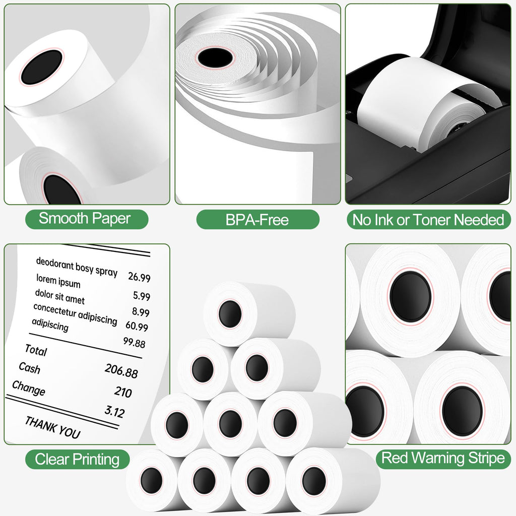 (50 Rolls) 2 1/4" x 50' thermal paper rolls